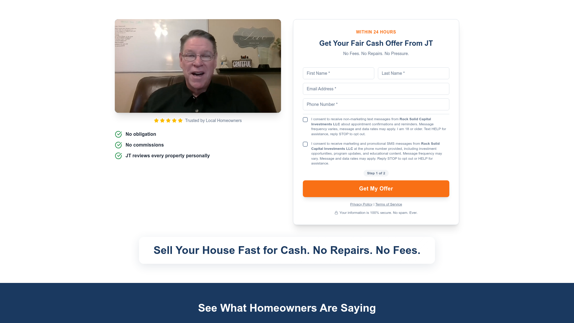 Rock Solid Home Buyers homepage
