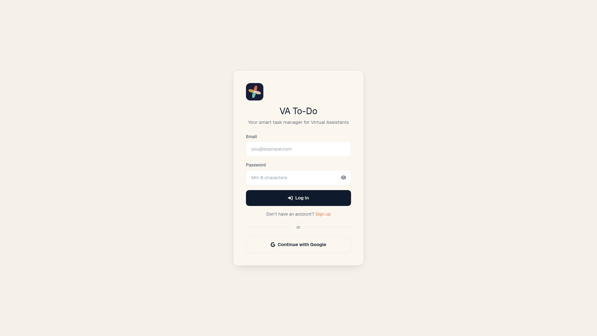VA To-Do homepage